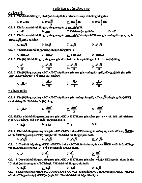 Toán khối 12 - Thể tích khối lăng trụ